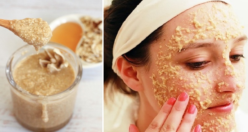 Maschera rassodante con farina d'avena