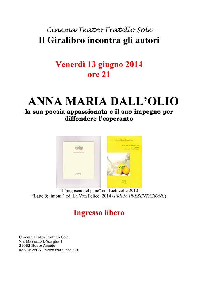 Uscito Latte&Limoni (ed. La Vita Felice) di Anna Maria Dall'Olio.