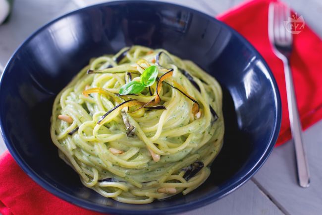 Spaghetti con cotto e melanzane