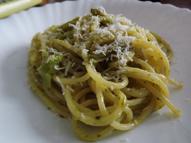 Spaghetti al pesto di fagiolini