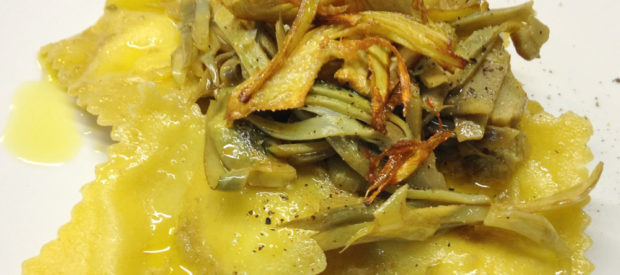 Tortiglioni con curry e carciofi