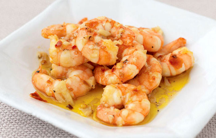 Scampi in salsa all’arancia