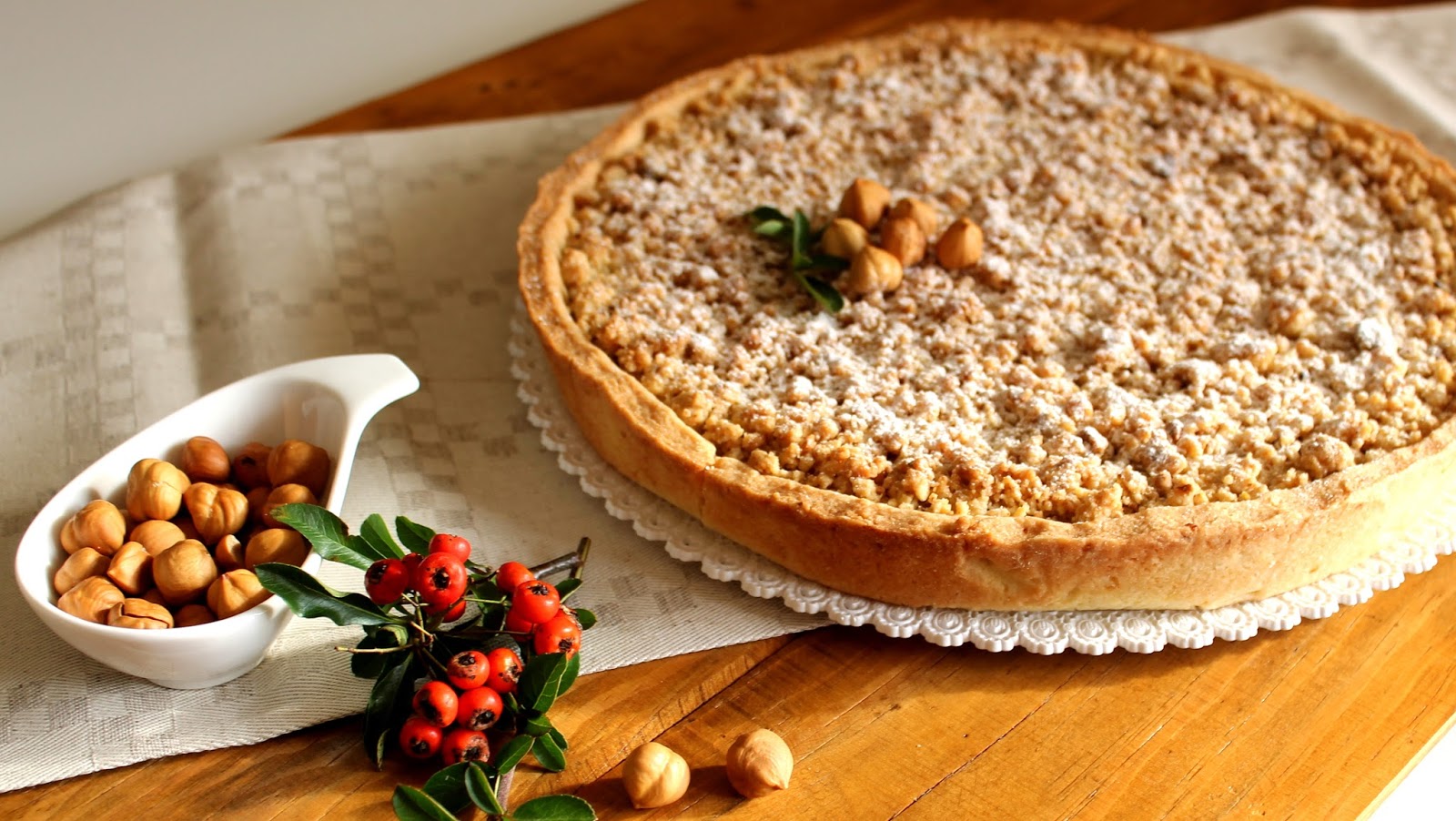 Crostata con ricotta e crema di nocciole