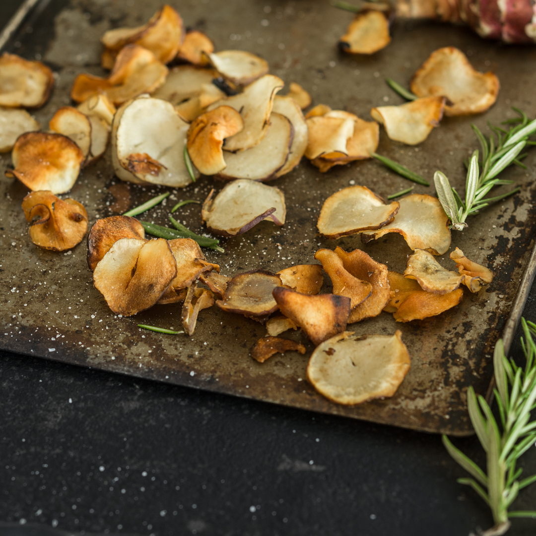 Chips di topinambur al forno