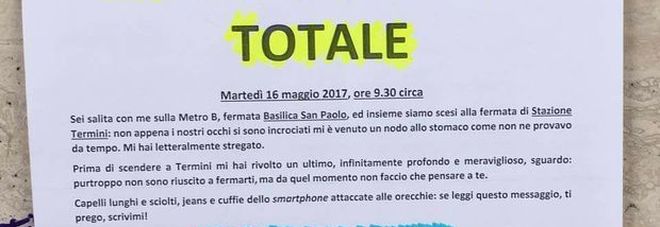 Roma Metro B, cerca la ragazza che lo ha fatto innamorare