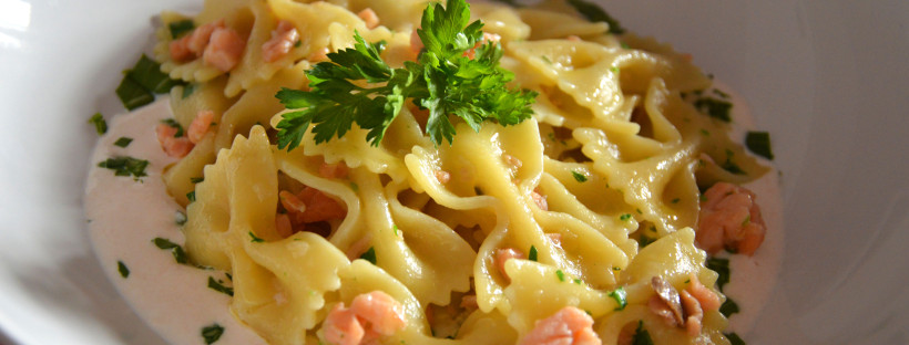 Farfalle arancia e salmone