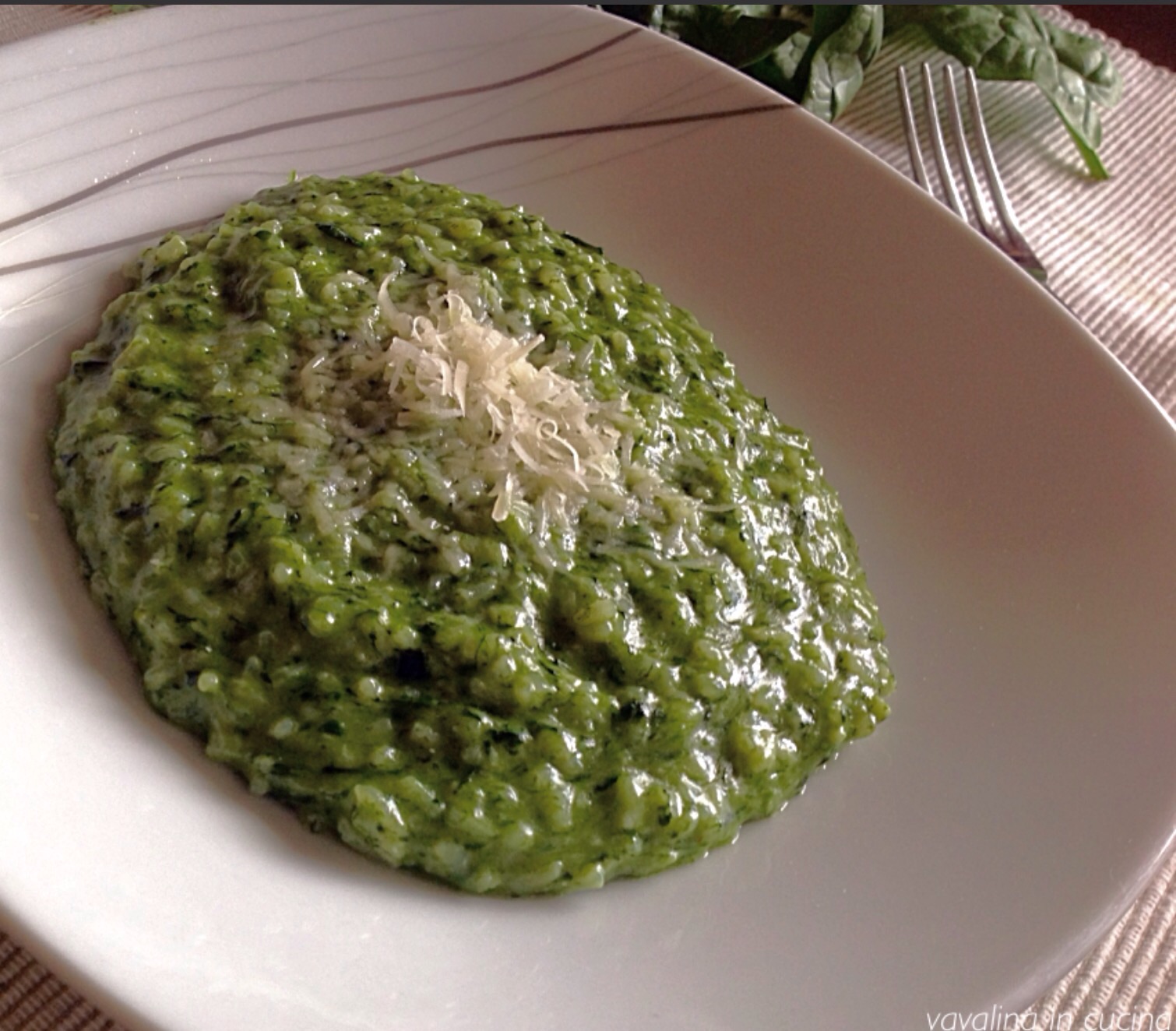 Il risotto agli spinaci