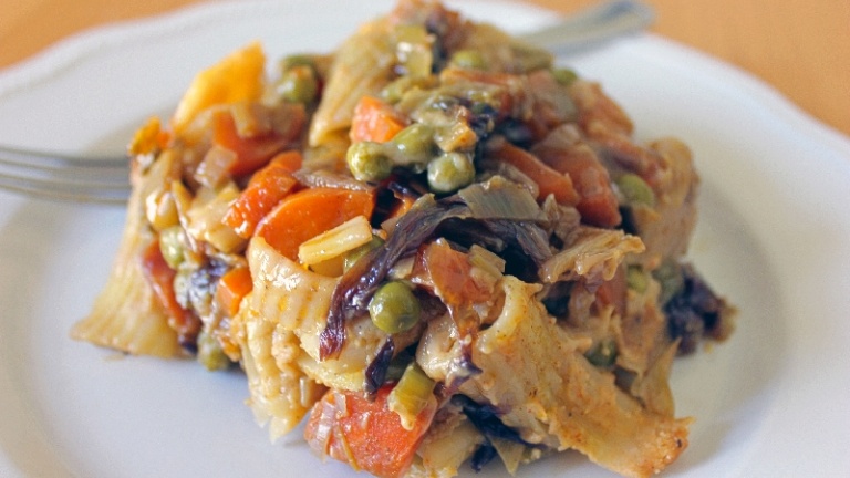 Pasticcio di tortiglioni e verdure