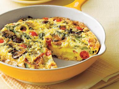 Frittata di pomodoro ai funghi di asparagi